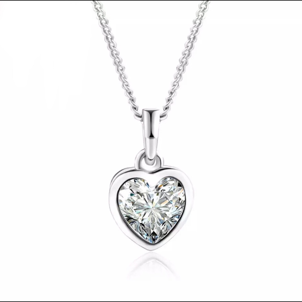 Rachel White Gold Heart Necklace